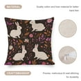 thumbnail image 4 of Cushion Pillow Cover Pink And Purple Flowers Easter Bunny Farmhouse Pillow Cover Cute Rabbit with Flowers Decorative Pillowcases 18"x18" Decoration for Sofa Couch, 4 of 7