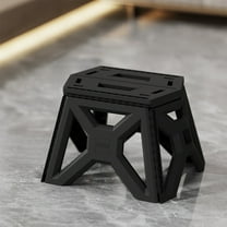 Black Folding Stool Heavy Duty 330lbs - Portable Camping Chair with Non-Slip Feet for Fishing, Outdoor, Home Use & Emergency Step Stool