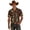 Brown, variant on T-Shirts For Men Cowboy Print Short Sleeve Casual Button Down Camp Classic Yoke Male Tees