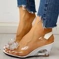 thumbnail image 2 of IUJSOY Womens Sandals Clear Wedges Heels Peep Toe Flower Rhinestone Slingback Sandals Pumps, 2 of 6