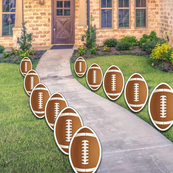 VictoryStore Sports Yard Decorations: Football Game Day Pathway Markers Set of 11 with stakes