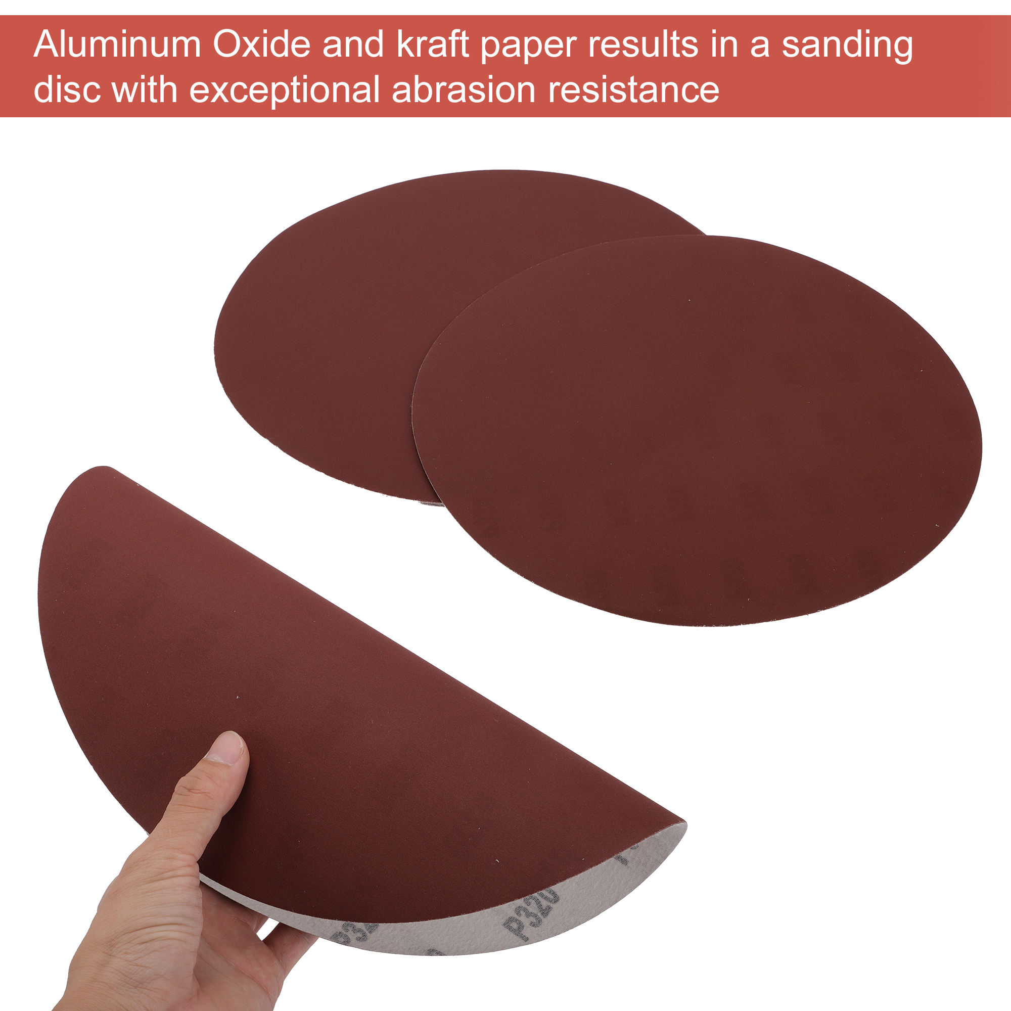 Unique Bargains 12 Inch Sanding Discs Round Hook and Loop Sandpaper 10 PCS 320 Grit