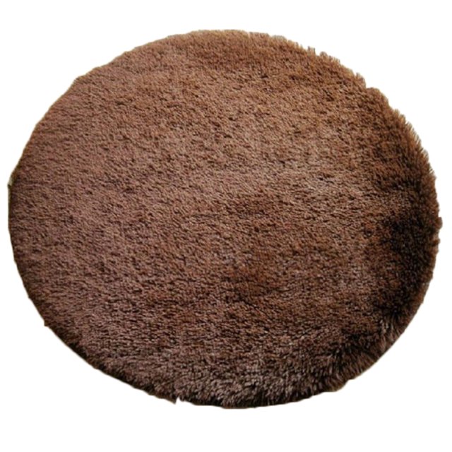 Advancent Alfombras mullidas antideslizantes, alfombra peluda, alfombra para el suelo, habitación, hogar, dormitorio, alfombra redonda Decoración del hogar Café 0.8 m