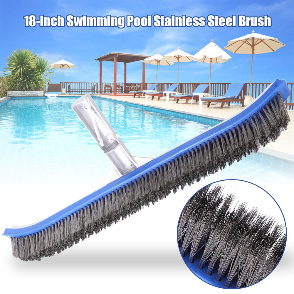 18" Aluminum Inground Swimming Pool Brush w/ Stainless Steel Bristles 