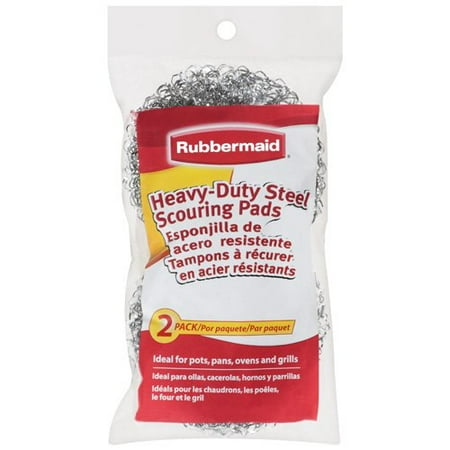 Rubbermaid: Heavy-Duty Steel Scouring Pads, 2 Pk