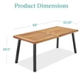 thumbnail image 7 of Best Choice Products 6-Person Indoor Outdoor Patio Rustic Acacia Wood Picnic Dining Table w/ Metal Legs - Natural, 7 of 7