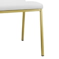 thumbnail image 4 of Set of Two Minimalist White Faux Faux Leather and Gold Chairs, 4 of 10