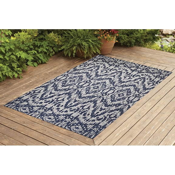 Benissimo Contemporary Indoor / Outdoor Area Rug LA PETITE Collection I 4x6 I Navy