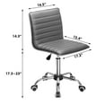 thumbnail image 4 of Furmax Leather Swivel Office Chair - Mid Back Vanity Chair for Makeup Desk, Armless Ribbed Task Chair with Ergonomic Support (Gray), 4 of 7