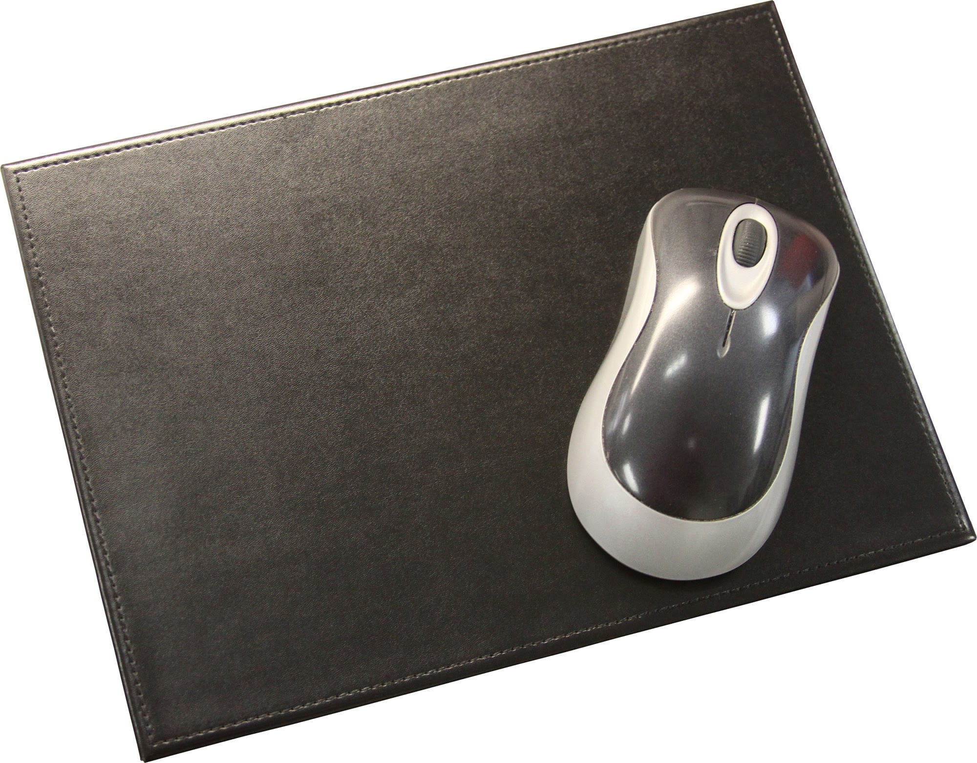 Black Bonded Rectangular Leather Mouse Pad