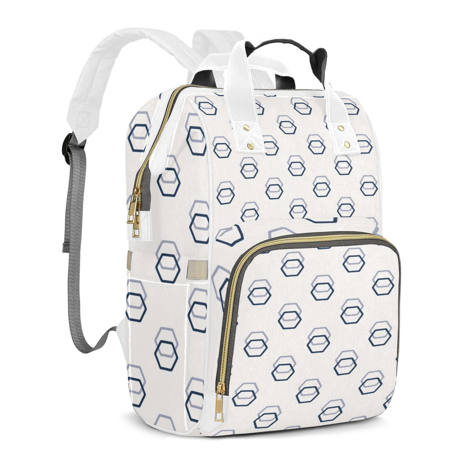 Abstract Geometric Pattern Diaper Bag Backpack – Large Capacity, Insulated Baby Bottle Pocket, Multifunctional Mommy Bag for Boys & Girls