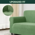 thumbnail image 6 of CHUN YI 1-Piece Checks Stretch Sofa Cover Slipcover Couch Cover, XL-Chair, Light Green, 6 of 6