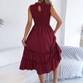 thumbnail image 4 of Women's 2026 Casual Loose Plain Maxi Sundress Smocked Elastic Waist Tank Dress Sleeveless Summer Beach Tiered Long Dresses, 4 of 7