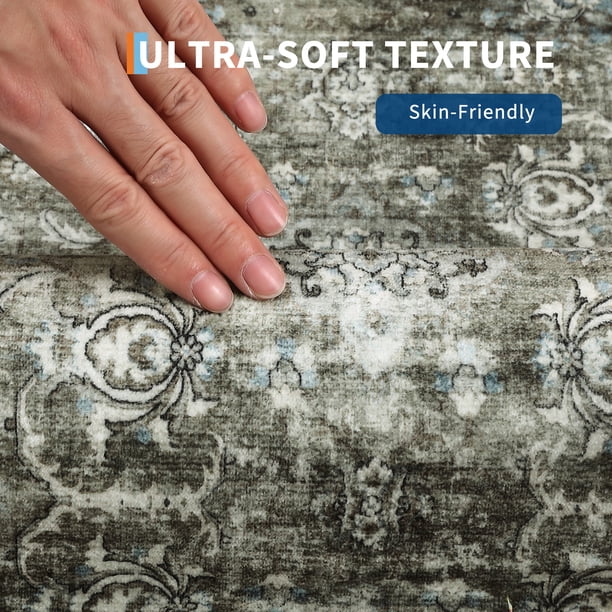 BENUTA - Tapis de couloir lavable bleu 80x240 cm | Leroy Merlin