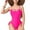 Fuchsia, variant on Women's Cutout One-Piece Swimsuit with Strappy Chest Detail Adjustable Side Ties and Open Back Design - Medium, Blue