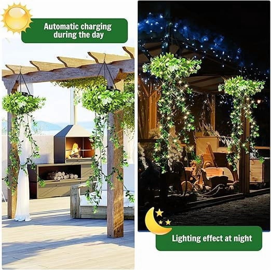 Solar Ivy Lights Outdoor - Waterproof Solar-Powered Fairy String Lights for Garden, Balcony, Patio & Event Decor, Easy Install & Energy Saving