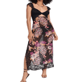 thumbnail image 2 of Robe Longue Moulante Sans Manches à Découpes à Col en V en Dentelle à Imprimé Floral pour Femmes, Dos Nu, Robe de Cocktail pour Fête, 2 of 7