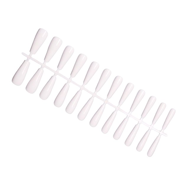 ZheElen Fake Nail Set French Style Scratch Resistant Press-on Fingernails Full Cover Removable for Trimble Adjustable Manicure Stickers Type 1 1Set
