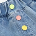 thumbnail image 6 of Jean Shorts for Girls Casual Summer Relaxed Fit Denim Skorts Multi Button Elastic Waist Wrap Shorts, 6 of 8