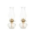 Florasense 9.5 Inch Glass Oil Lamp, Vintage Hurricane Lanterns, Clear