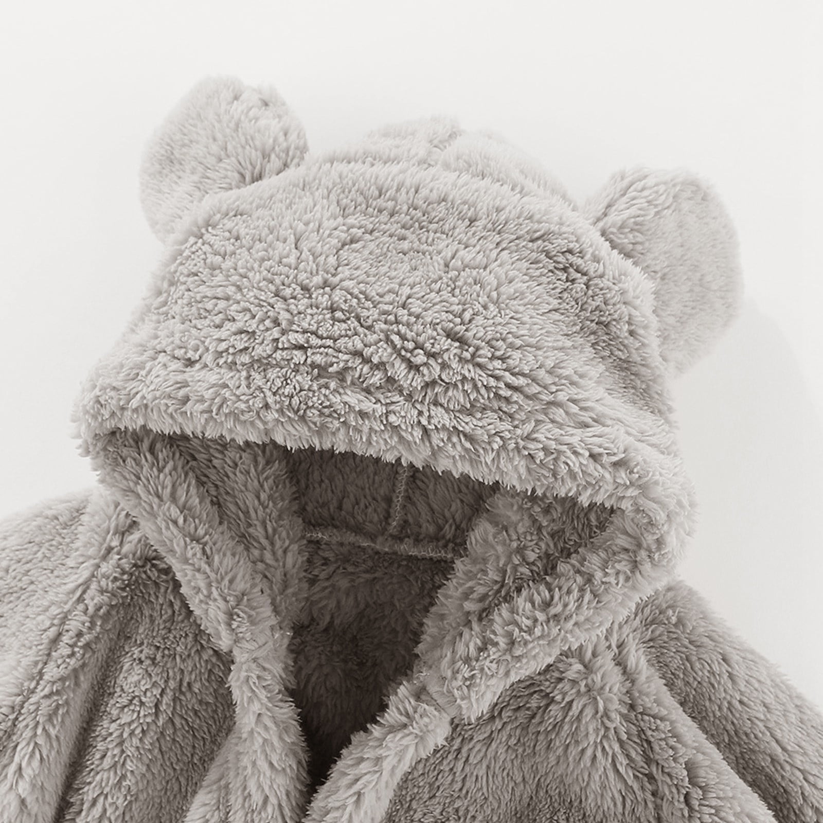 Weebloom Baby Boys Girls Snowsuit Newborn Fleece Footie Winter Onesie Cartoon Bear Warm Hooded Outfits Comfortable Winter Coats 6-9 Months