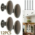 thumbnail image 2 of 12pcs Vintage Cabinet Knobs Antique Bronze Cupboard Door Pull Knob Round Zinc Alloy Wardrobe Furniture Handle Desk Drawer Pulls, 2 of 7