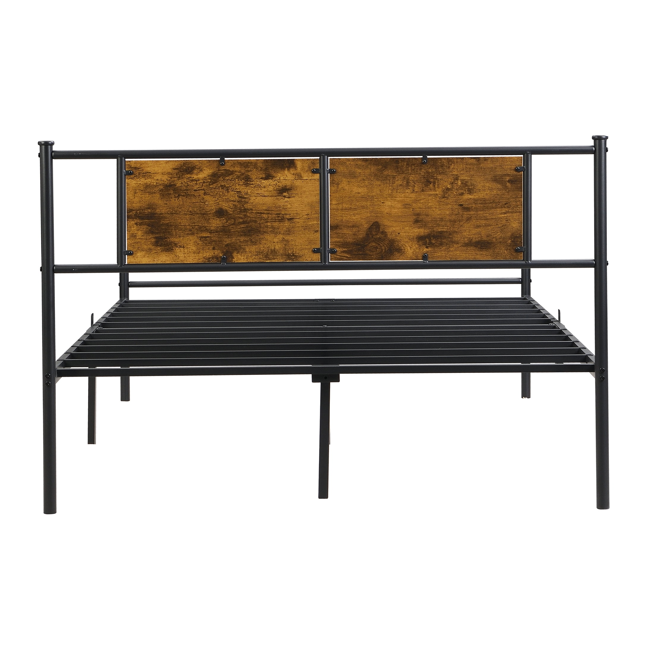 King Size Metal Platform Bed Frame with Headboard, 10.8" Underbed Storage, Heavy Duty 550lbs Support, No Box Spring Needed, Modern Bedroom Furniture