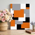 thumbnail image 2 of Canvas Wall Art, Orange Black Grey Framed Canvas Prints for Bathroom Hallway, Middle Century Irregular Geo Abstract Art Small Gallery Wrapped Wall Decor for Home Office, Gifts, 8"x10" Ship Next Day, 2 of 9