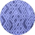 thumbnail image 1 of Ahgly Company Machine Washable Indoor Round Abstract Blue Modern Area Rugs, 5' Round, 1 of 4