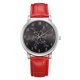 thumbnail image 1 of Reloj de cuarzo de aleación informal de moda para mujer, reloj de pulsera con banda de PU, relojes para niñas (rojo), 1 of 1