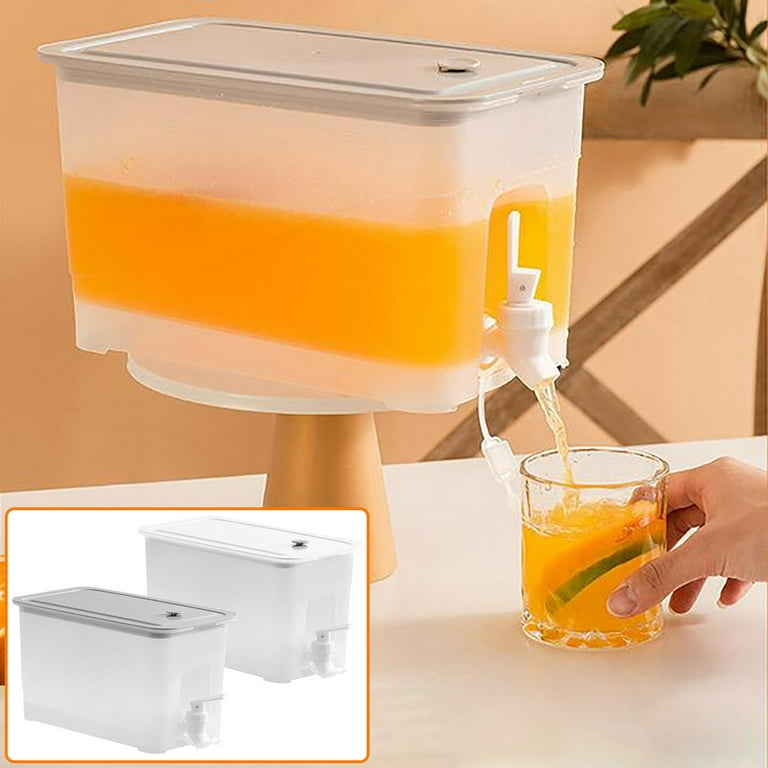 Vikakiooze 4L Drink Dispenser for Fridge,Beverage Dispenser with Spigot.  Milk,Lemonade Dispenser,Juice Containers with Lids for Fridge, Parties and  Dairly Use锛?00% Sealed and Filter Screen, 