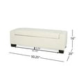 thumbnail image 3 of Noble House Betts Betts Modern Upholstered Storage Ottoman White, 3 of 9