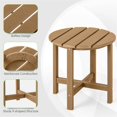 thumbnail image 4 of Aimee Lii Set of 2 18 Inch Round Weather-Resistant Adirondack Side Tables, Patio Furniture for Outdoor Garden Backyard Pool Deck-Brown, 4 of 9