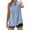 Light Blue, variant on Simua Womens Button Down Cotton Linen Shirt Sleeveless V-neck Blouse Loose Fit Casual Solid Color Tops