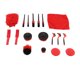 thumbnail image 1 of Kit de cepillos para lavado de autos, BOROCO 18 piezas Kit de herramientas de limpieza para autos Juego de cepillos para detalles Guantes de fibra Almohadilla para pulir toallas para lavado interior y, 1 of 14