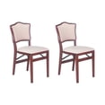 thumbnail image 1 of MECO Stakmore French Fabric Upholstered Seat Folding Chair Set, 2 Pack, Cherry, 1 of 5