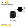 thumbnail image 2 of Uxcell 20Pack Hex Socket Grub Screw, M6x6mm Alloy Steel Head Socket Set Screws Flat Point Grub Bolt for Door Handles, Light Fixture Repair, Black, 2 of 6