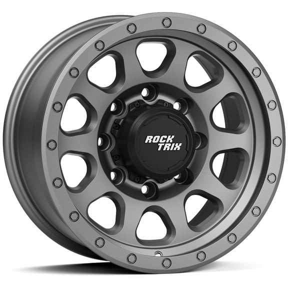 RockTrix RT111 17 inch Wheel 8x170 Compatible with Ford 1999  F250 F350, 17x8.5 (0 Offset, 4.75 Backspace), Gunmetal, Also fits 2000-2005 Excursion F-250 F-350 Super Duty