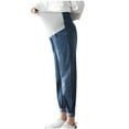 thumbnail image 2 of Gpaecead Women's Maternity Jeans Over Belly Comfy Stretch Jeans Denim Pregnancy Pants Blue, 2 of 9