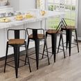 thumbnail image 4 of Andeworld 24 Inch Swivel Bar Stools Set of 4 Counter Height Stools Industrial Metal Barstools (24 inch, Black), 4 of 4