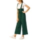 thumbnail image 4 of INSPIRAR CHIC Mono de tirantes con botones para mujer, de cintura alta, con cinturón y corte recto, 2XL, verde oscuro, 4 of 7