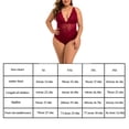 thumbnail image 4 of Ropa interior de encaje sexy para mujer, minivestido en V profundo, ropa de dormir, regalo, rojo vino, 2XL Scienceny XX000057-06, 4 of 7