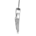 thumbnail image 2 of Jewelili Sterling Silver with Treated Blue and Natural White Round Diamonds Heart Shape Pendant Necklace, 18" Box Chain, 2 of 4
