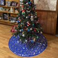 thumbnail image 3 of BadPiggies Christmas Tree Skirt, 48 inches Snowflake Xmas Tree Mat and Stockings for Halloween Christmas Party Decorations (Blue), 3 of 8
