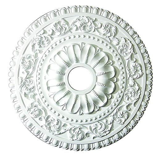 Photo 1 of 23-5/8 inch x 2-1/8 inch Leaf Scroll Polyurethane Ceiling Medallion Single Pack