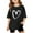 Black, variant on LRen Girls Short Sleeve Shirts Size 10 Girls Letter Print Round Neck Short Sleeve Cotton Tops Kids Casual Soft Oversized Summer Vacation Tops