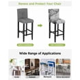 thumbnail image 3 of Marble Grey Bar Stool Covers Set of 6, Modern Abstract Ink Painting Luxury Stretch Washable Bar Chair Covers with Backs, Removable Pub Counter Height Chair Cover for Kitchen Dining Room Cafe, 3 of 7