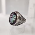 thumbnail image 2 of Mystic Topaz Mans Ring, Natural Mystic Topaz, November Birthstone Topaz, Silver Jewelry, 925 Silver Ring, Birthday Gift, Heavy Mens Ring, Arabic Oxidized Mans Ring, Christmas, Mens Signet Ring, 2 of 7