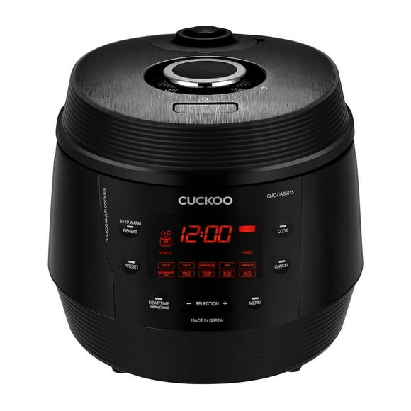 CUCKOO CMC-QAB501SB | Autocuiseur Standard 8-en-1 de 5QT | 10 Options de Menu: Mijoteuse, Sauté, Cuiseur Vapeur, Yaourt & Plus, Fabriqué en Corée | Noir