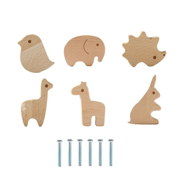 Guardoinrt Forme d'Animal Poignée de Tiroir en Bois Plusieurs Styles Modèles Exquis Poignées pour Type de Meubles + 6